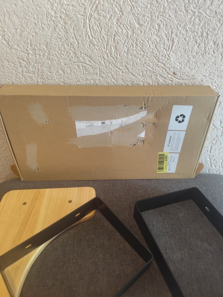 Podstawka pod monitor drewniana metalowe nogi