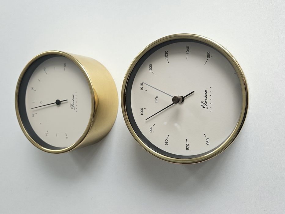 Barometr okrętowy Devina termometr mosiężny