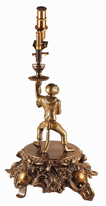 Brass reproduction of a “monkey microscope”
