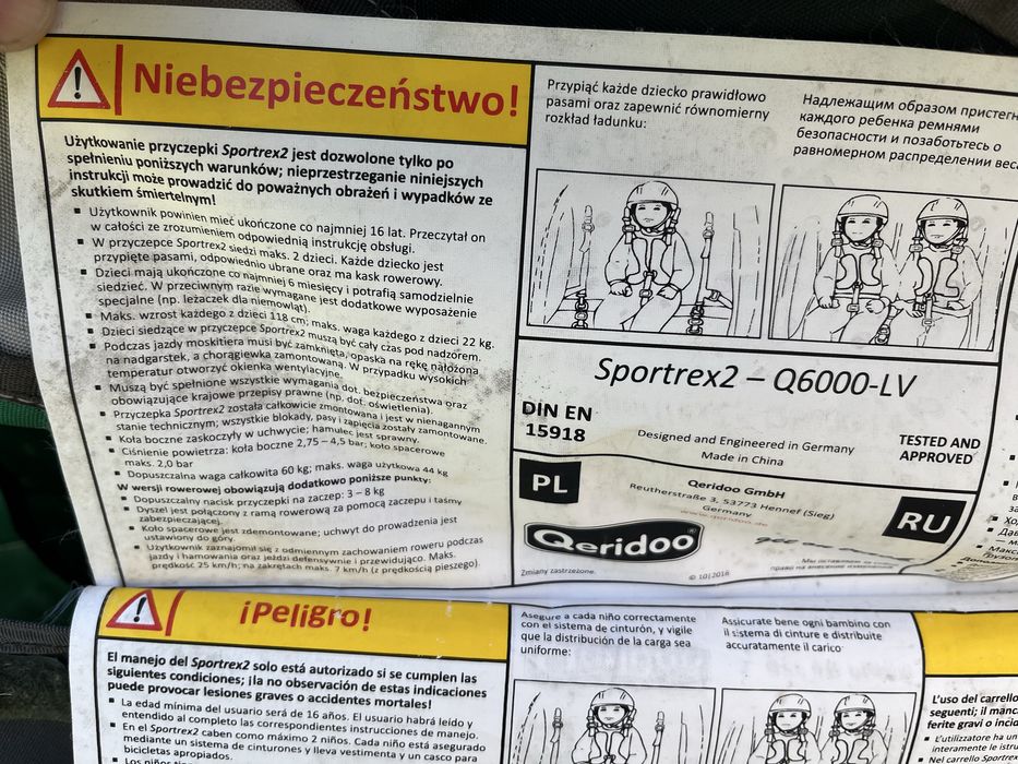 Przyczepka rowerowa Riksza Qeridoo Sportrex 2