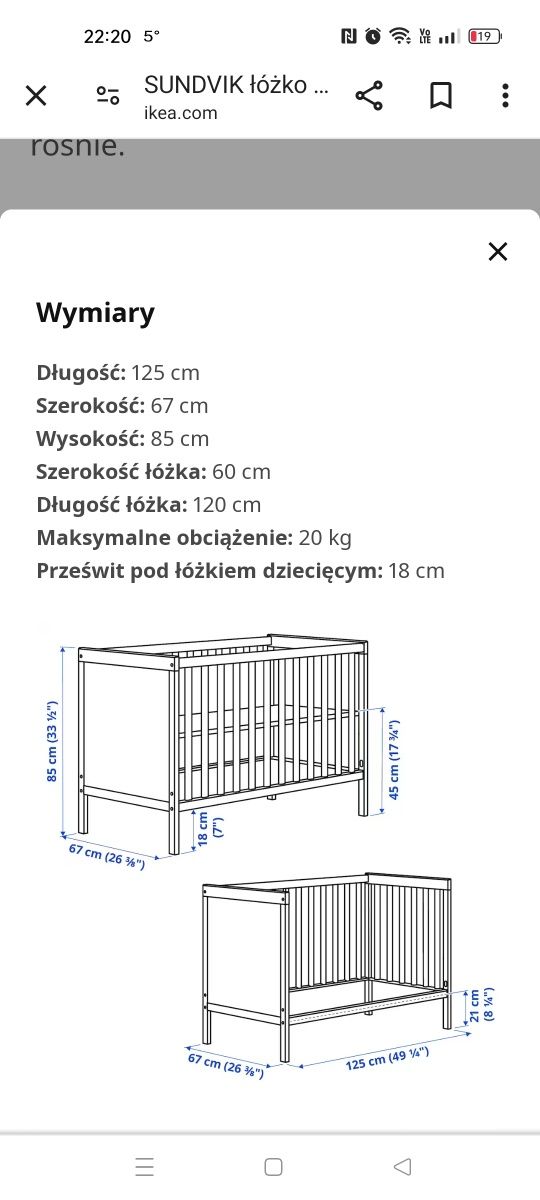 Komplet mebli dla dziecka łóżeczko+komoda z przewijakiem+materac