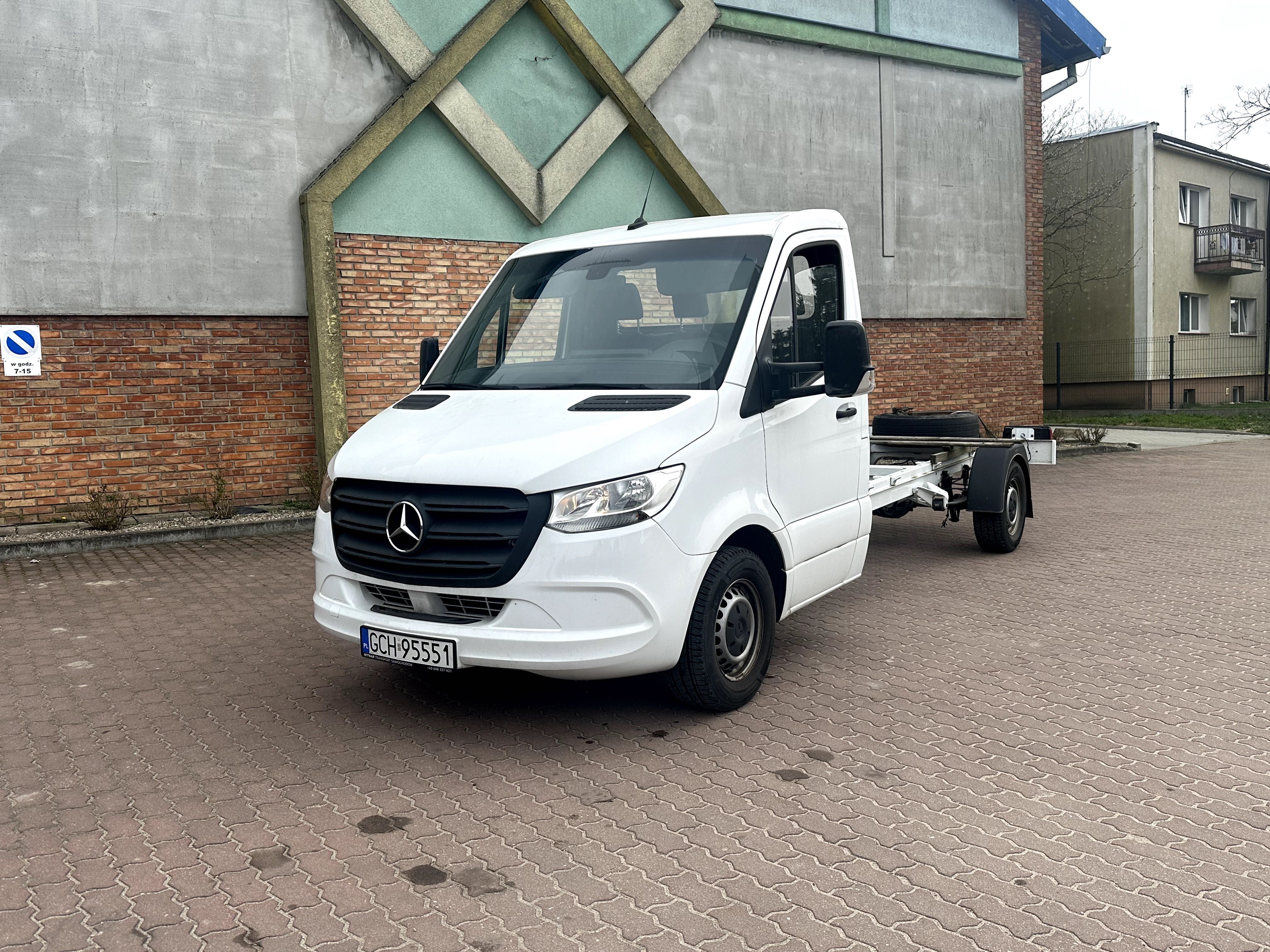 Mercedes Sprinter 316 7G, hak 3,5t 2020, autolaweta, rama do zabudowy.