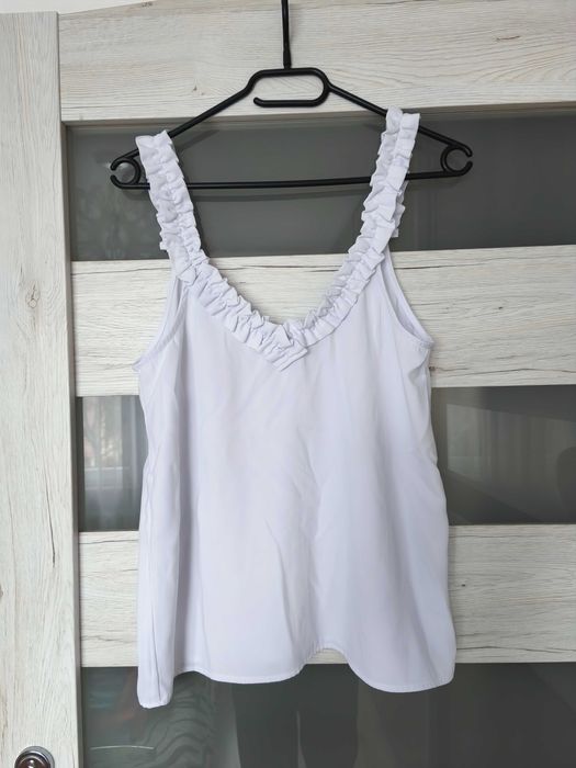Top biały z marszczeniami Savida 36