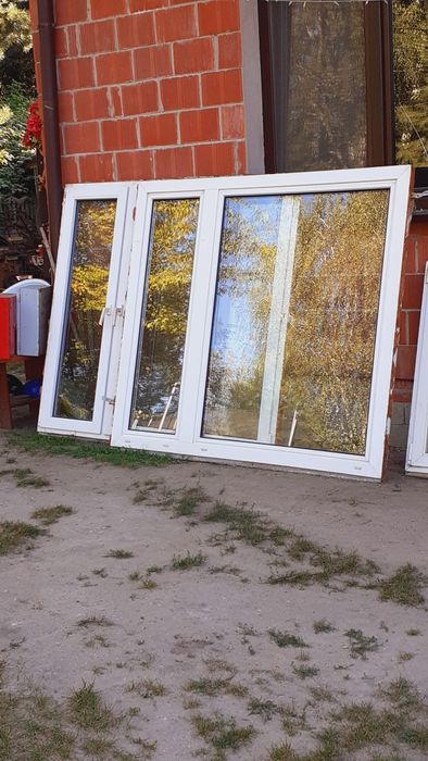 Okna plastikowe używane 2 bardzo duże cena za 2szt taniej