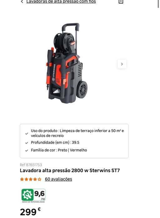 Lavadora de alta pressão 2800 W Sterwins ST7 NOVA com garantia