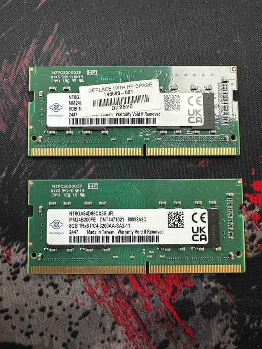 SoDIMM DDR4 16GB (2x8gb) 3200 MHz почти новая