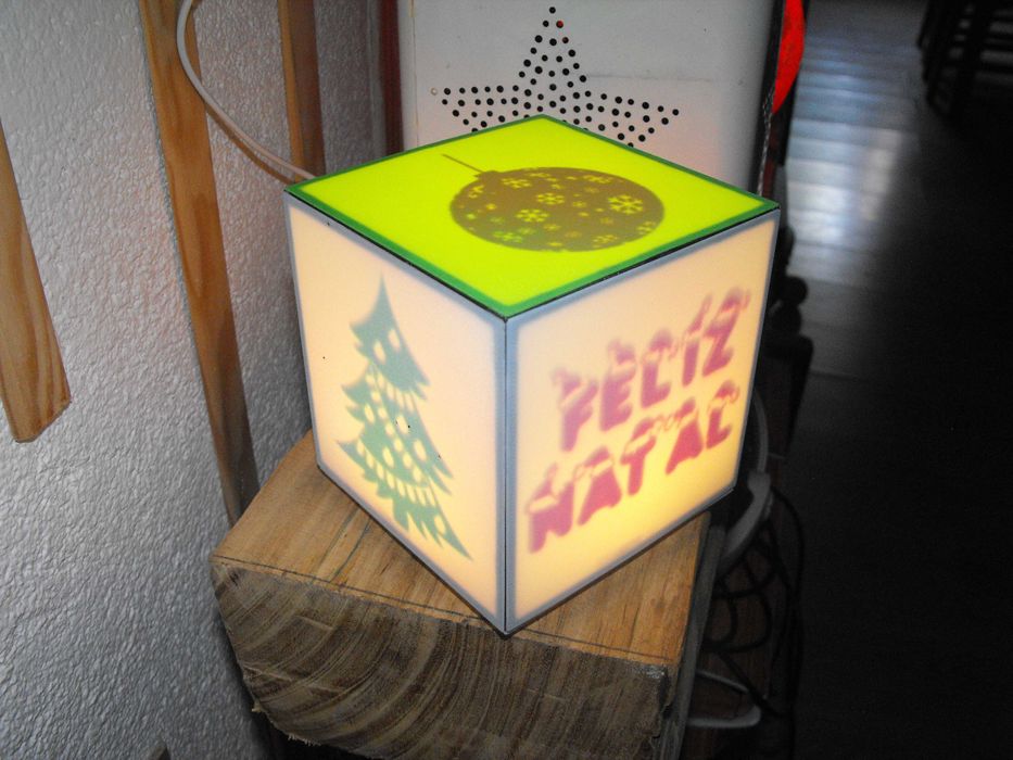 Luminária Cubo - Personalização de Natal