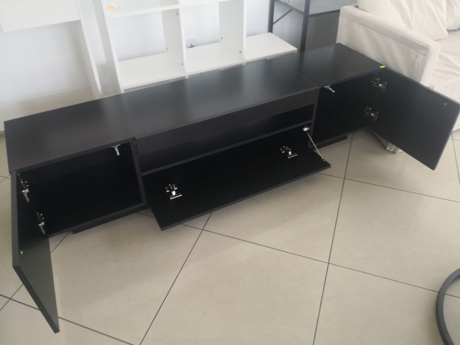 Szafka rtv czarna podświetlana 160x35cm