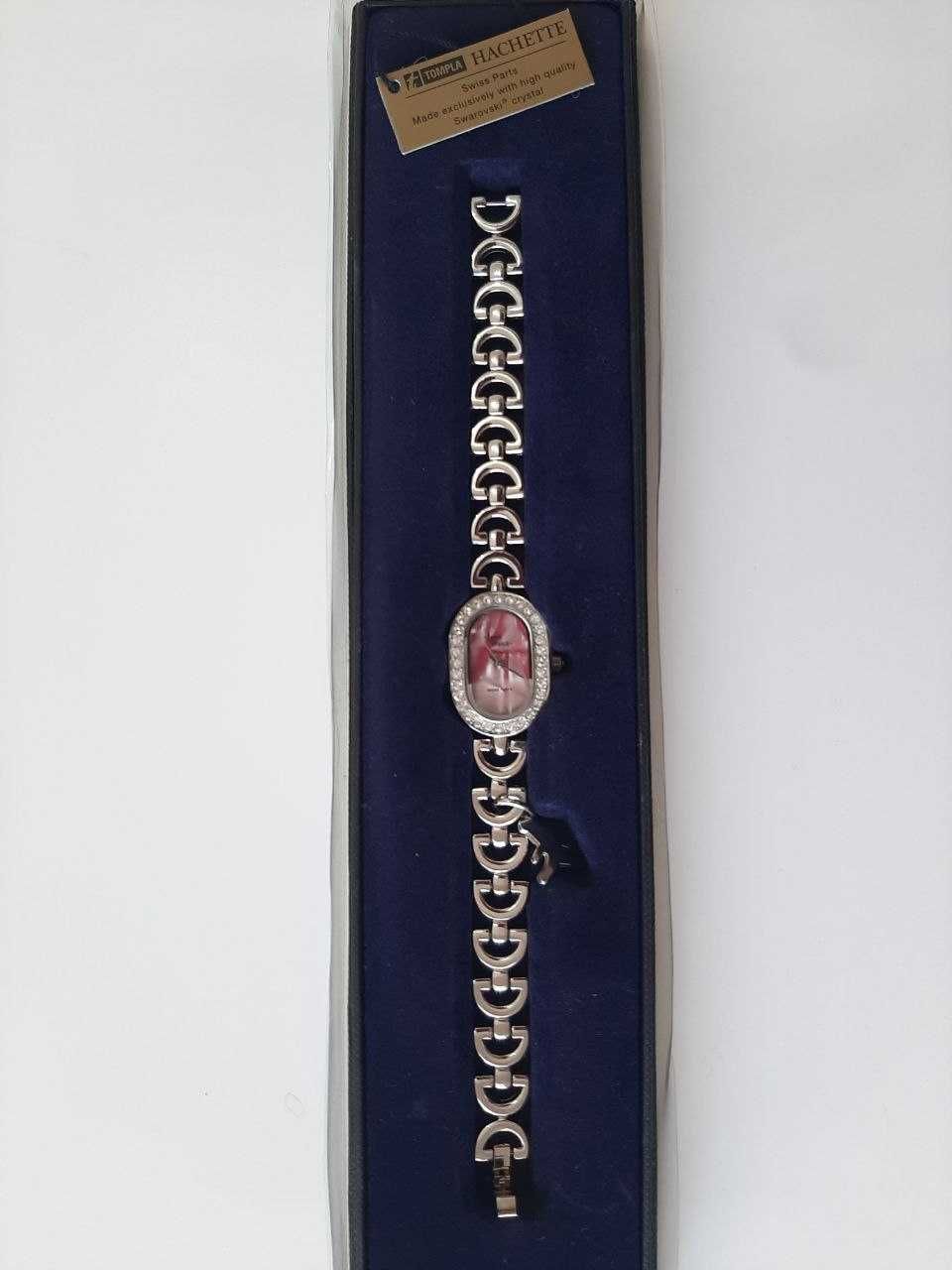 Relogio senhora Oval Prateado e Rosa