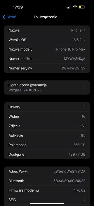 iPhone 16 Pro Max 256 Tytan Black - stan idealny, jak nowy + akcesoria