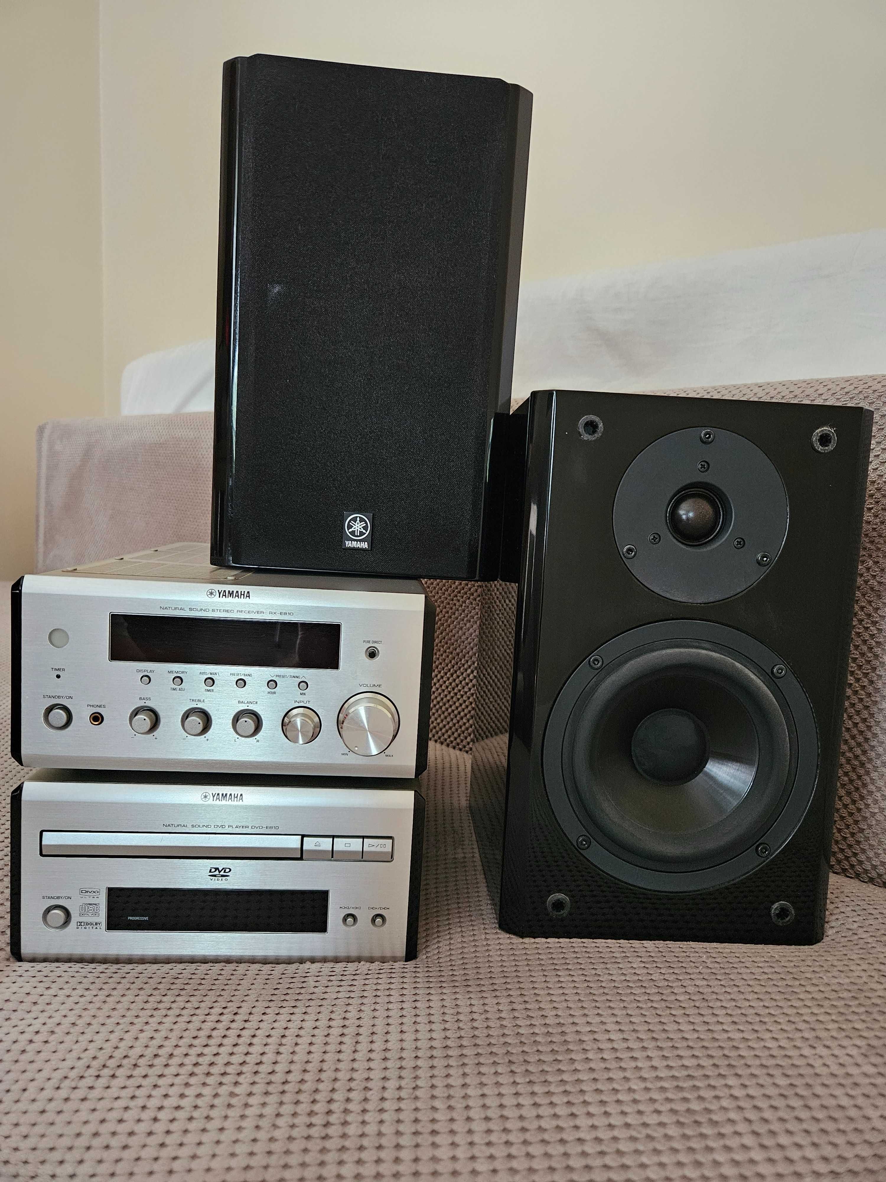 YAMAHA RX-E810 + CD/DVD E-810 Wieża stereo - kolumny czarne.