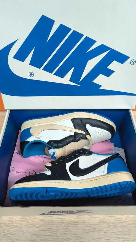 TravisScott\Jordan1*Retro*DamskieNikeAIrniebieski UnisexTrampki.45
