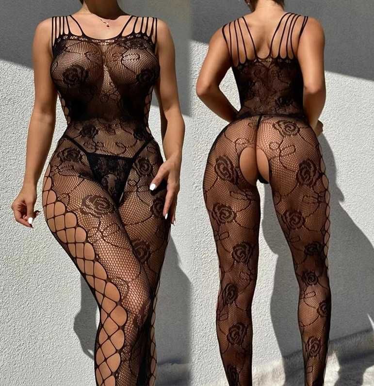 B009 seksowna bielizna erotyczna komplet bodystocking XS/XXXL