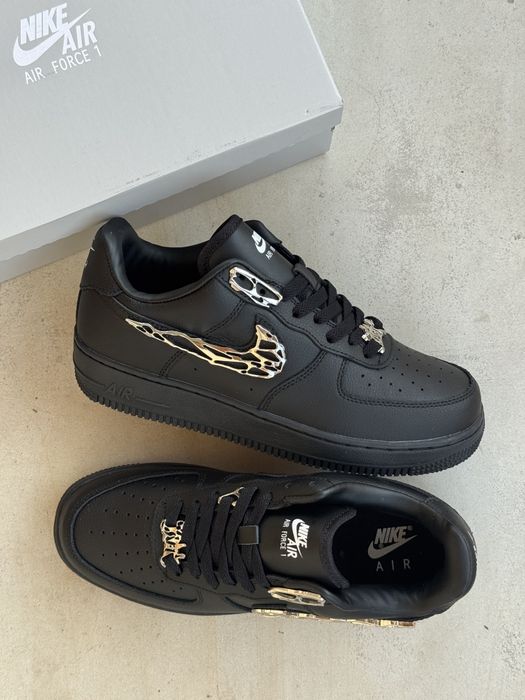 Nike Air Force 1 Low BLACK ‘Molten Metal Swoosh ‘
