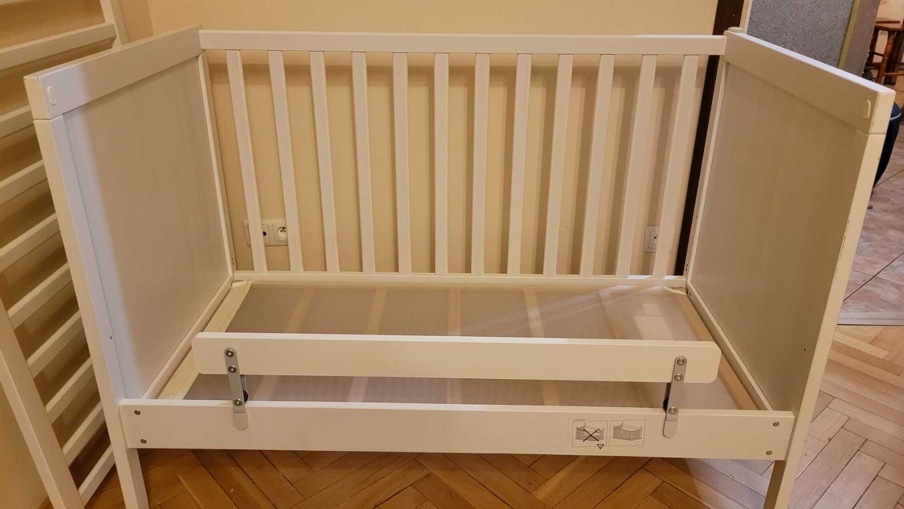 Łóżko dziecięce IKEA białe 60x120 cm + Barierka ochronna