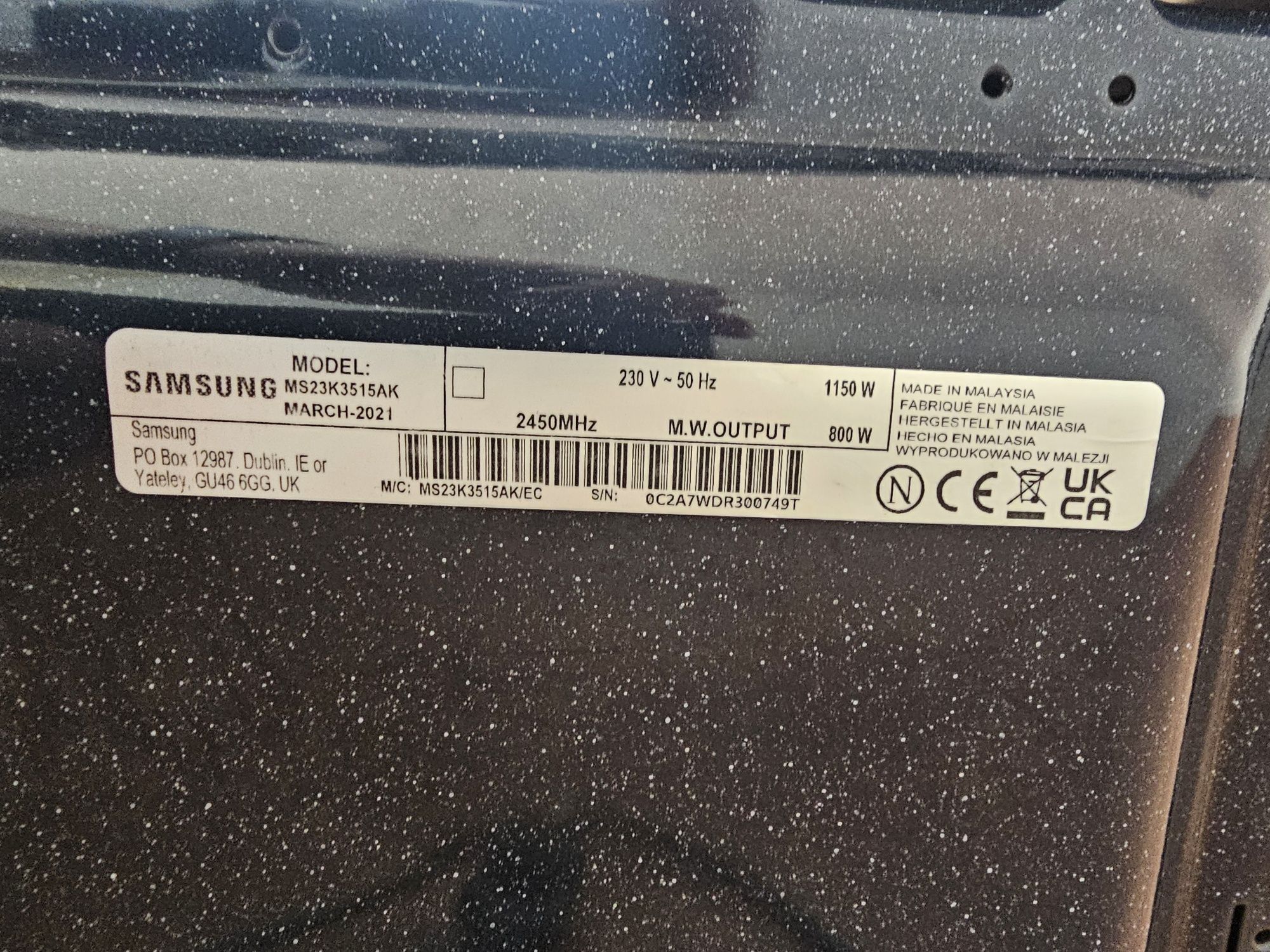 Microondas Samsung MS23K3515AK 800W