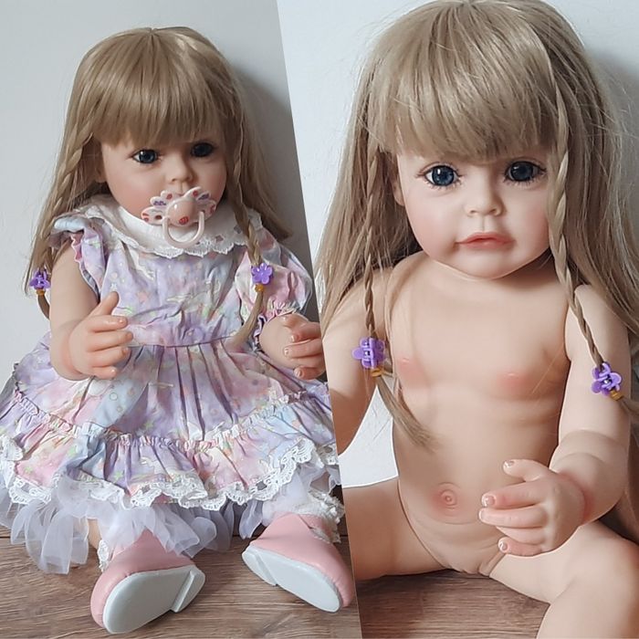 Реалистичная кукла реборн 55см.Очень мягкий немецкий силикон