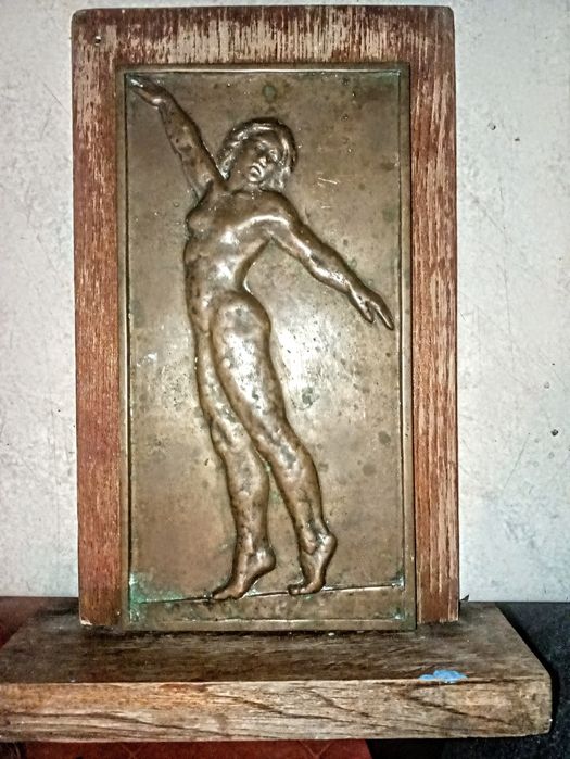 Plakieta płaskorzeźba z brązu "Tancerką"