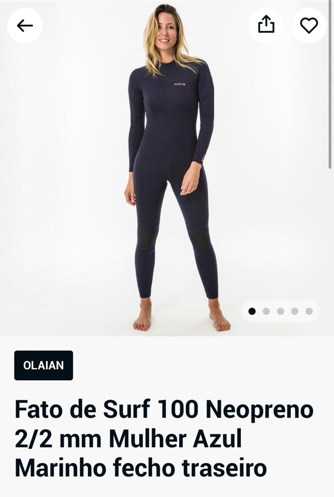 Fato surf Olaian feminino XS