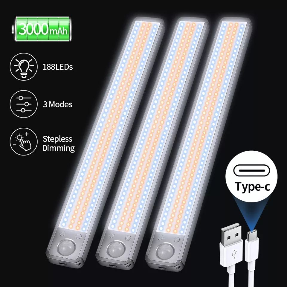 Світлодіодний портативний світильник-Led лампа 188LED детектор руху