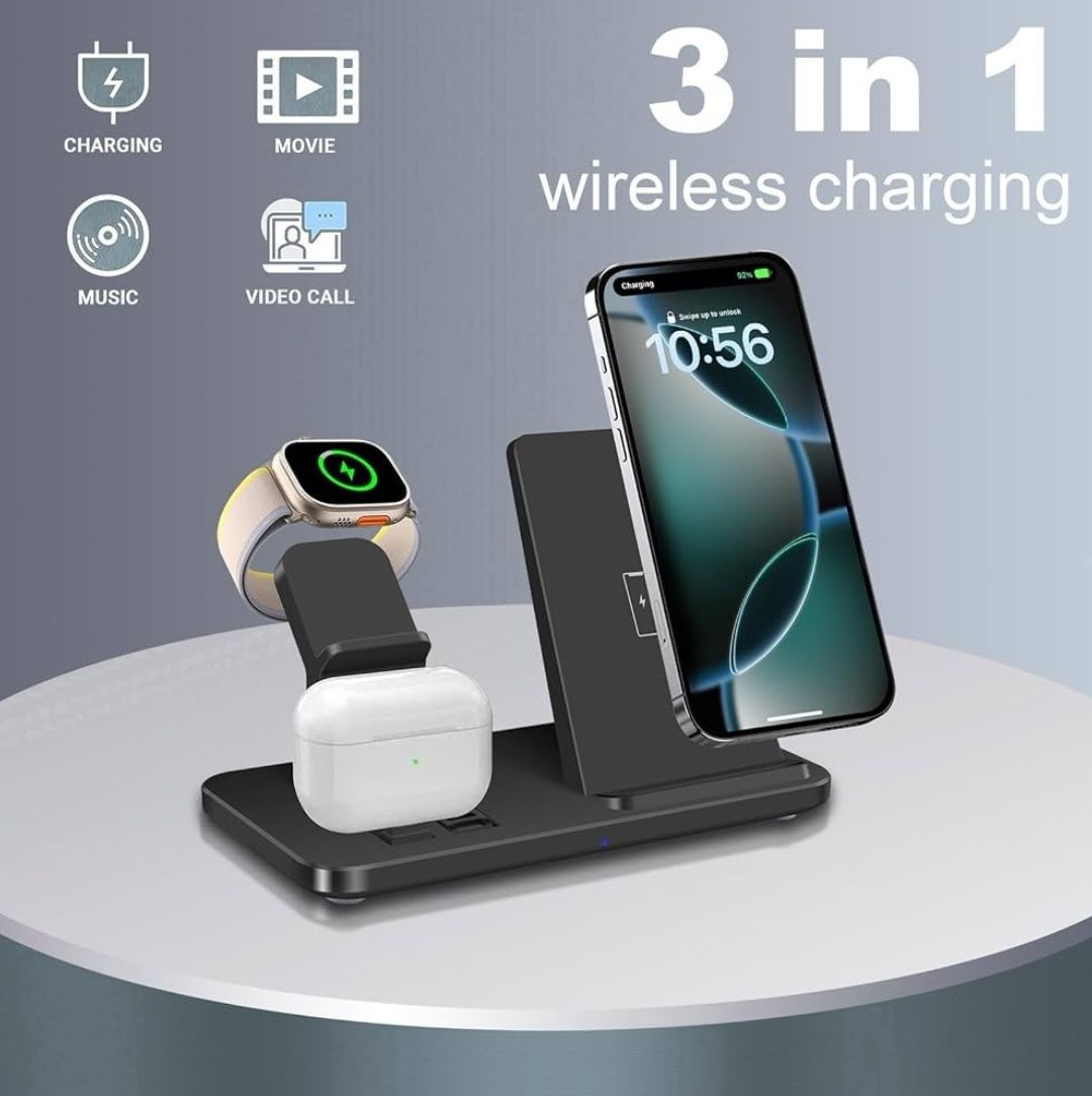 PDKUAI Stacja ładująca 3 w 1 do Apple Wireless Charger do iPhone