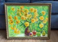 Obraz olejny Martwa natura "Rudbekia" 40*50 cm, na prezent, dekor, art