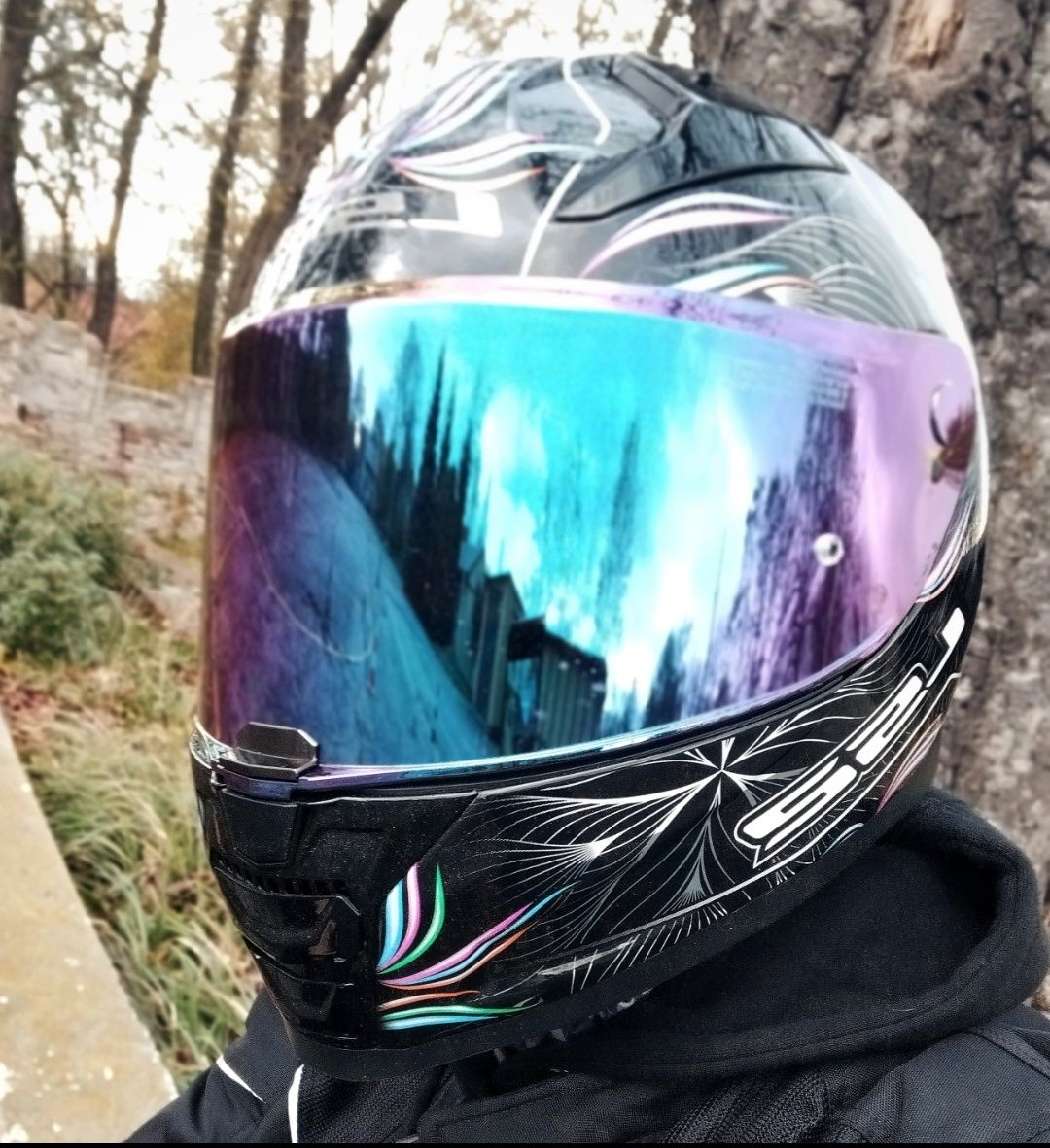 Kask LS2 VECTOR II FF811 XS Tropical Czarny-Biały