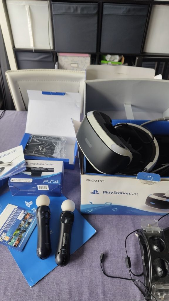 Óculos VR realidade virtual para a PS4 com 2 comandos