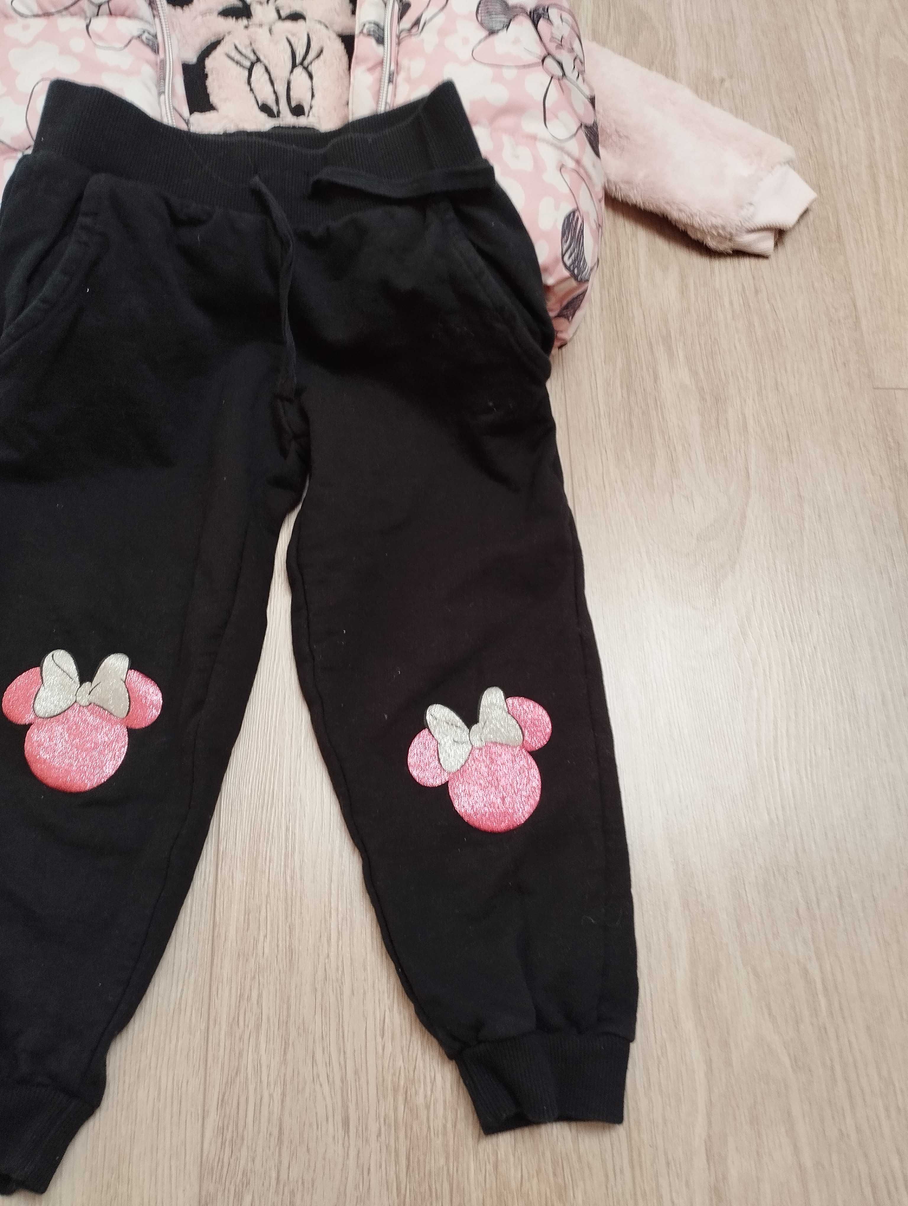 Zestaw kamizelka bluza h&m  myszka Minnie spodnie r 3/4 lata