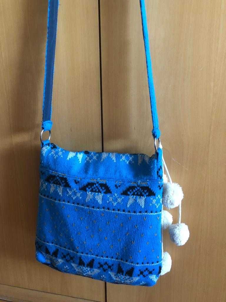 Mala / bolsa azul em malha jacquard - dayaday