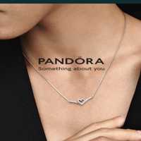 Naszyjnik Pandora lśniące serce wishbone