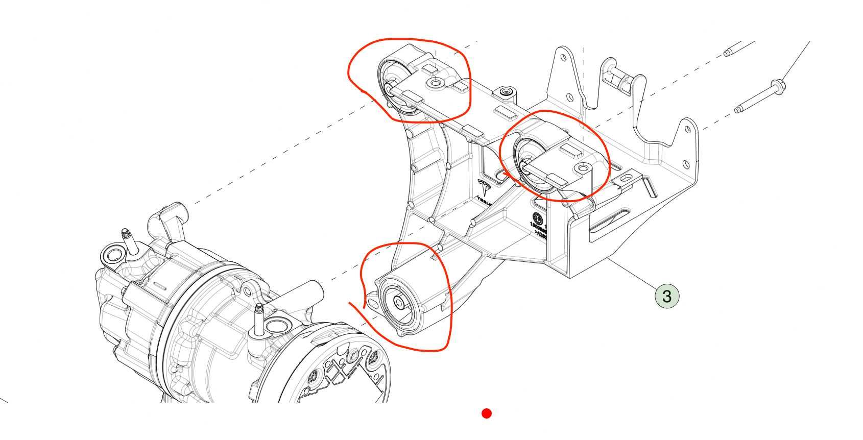 Сайлентблоки передніх важелів, теплового насоса Tesla M3 MY