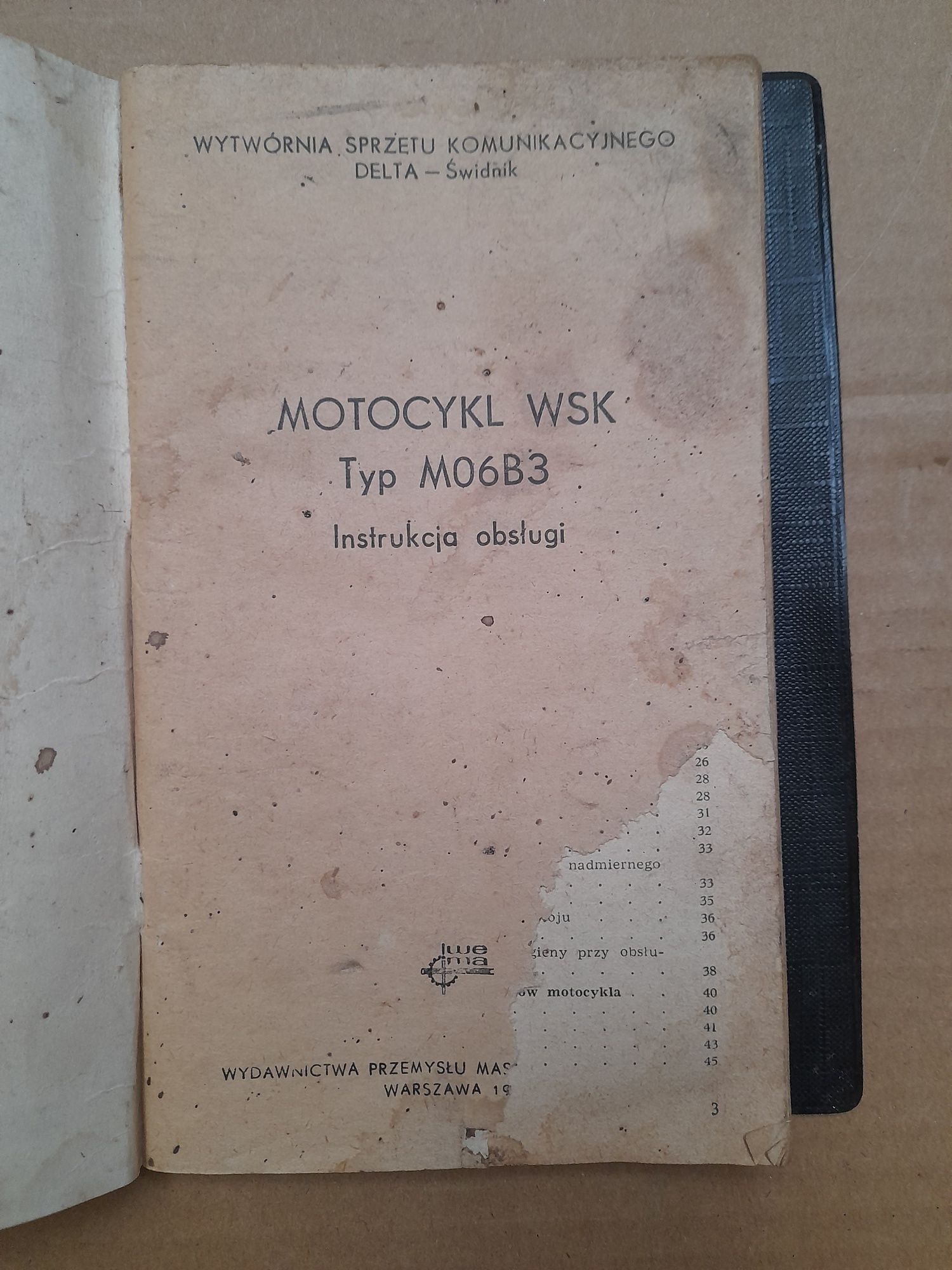 Instrukcja Obsługi MOTOCYKL  WSK M06B3