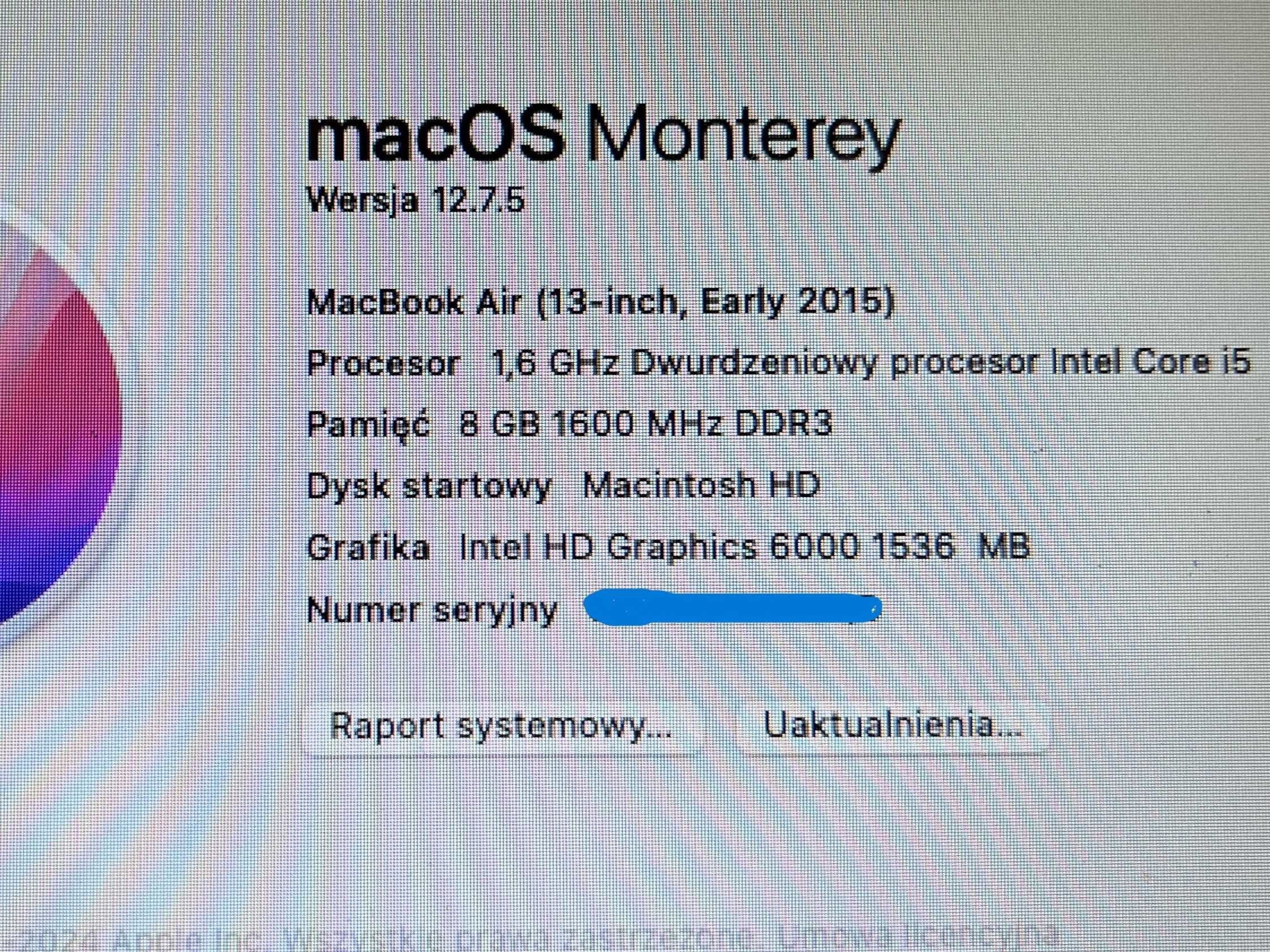 Macbook AIR 13.3 - Early 2015 / i5, 8GB , 128 SSD