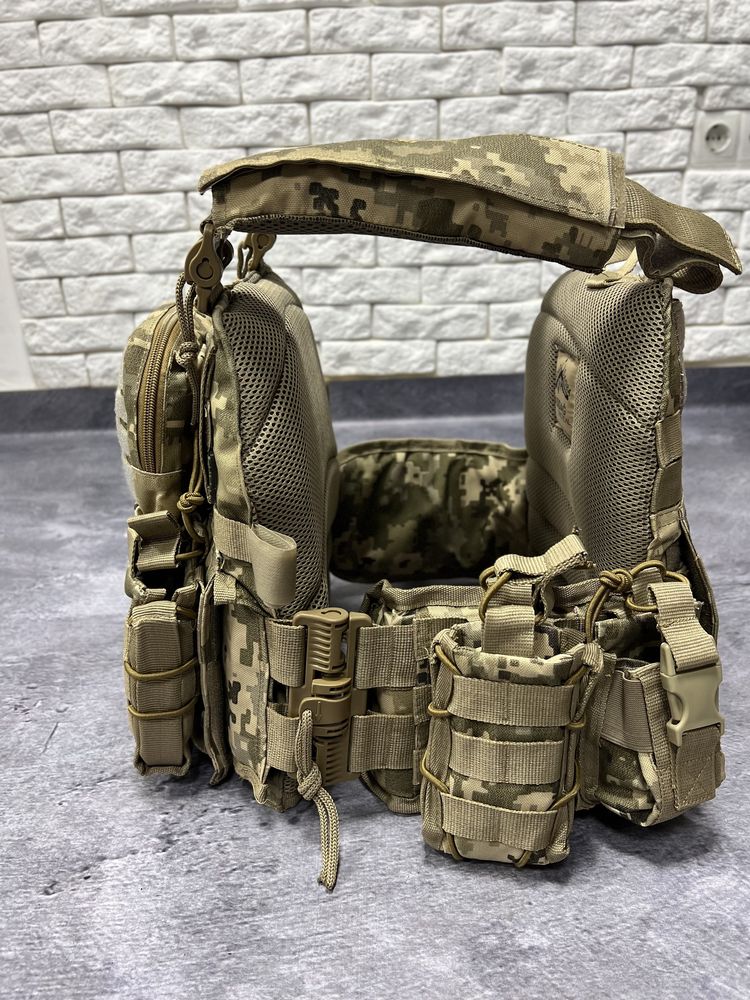 Плитоноска Піксель ММ14 ASDAG Cordura 1000D 7підсумків