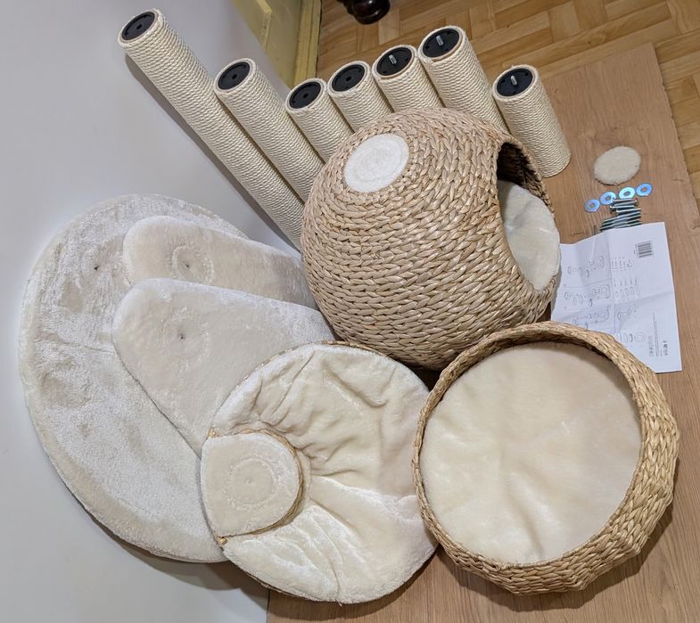 Laguna Drapak Dla Kota Kremowy 83X74X160Cm WIKLINOWY DUŻY