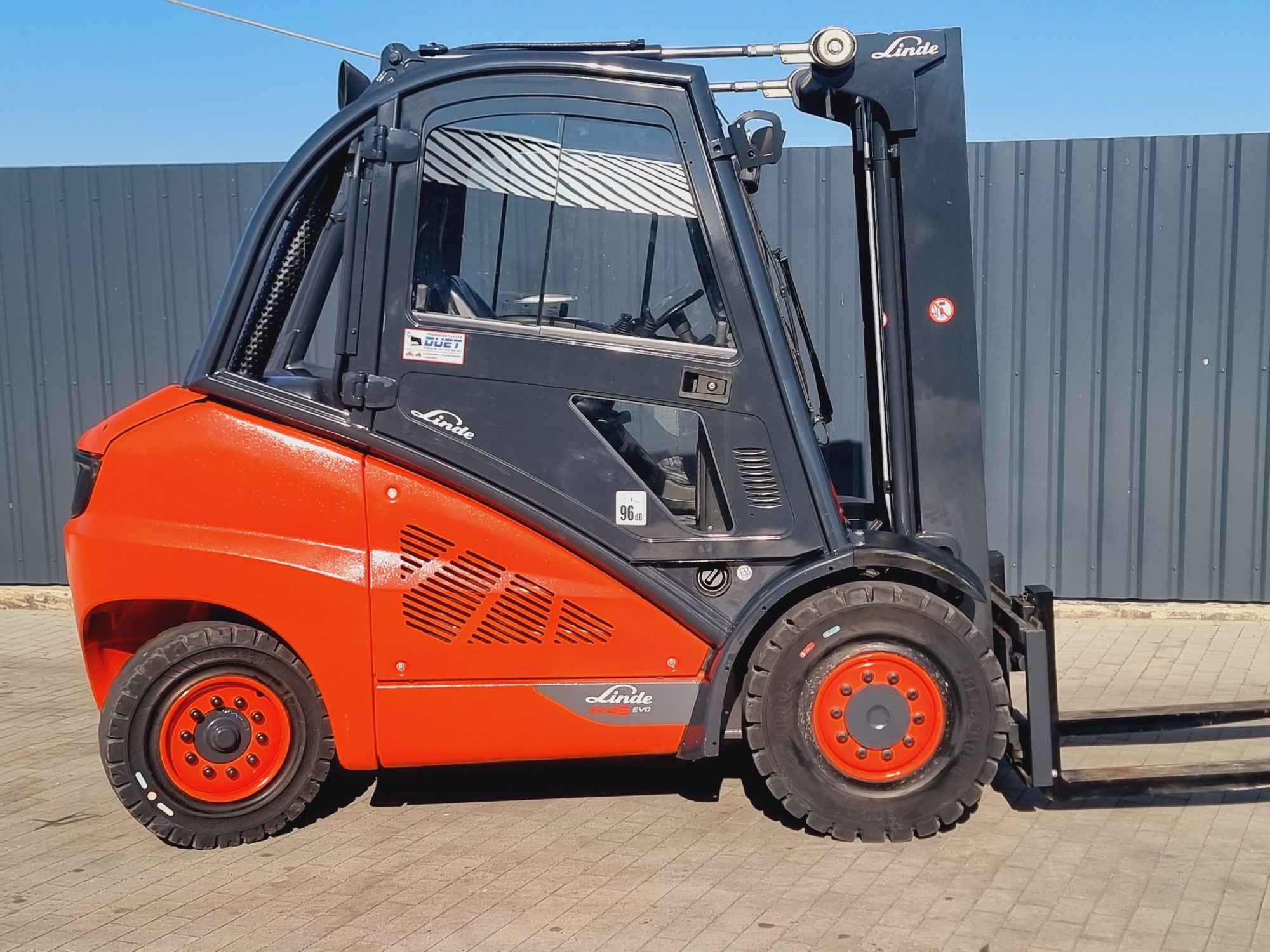 Wózek widłowy Linde H45d - 17r * triplex 4.5m*wolny skok *pełna kabina