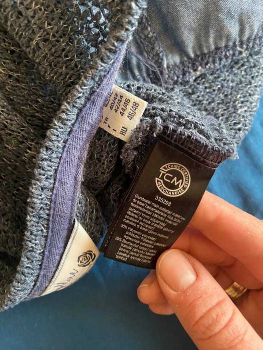 Tchibo granatowy lekki sweter oversize xl 40 42 basic jakosc