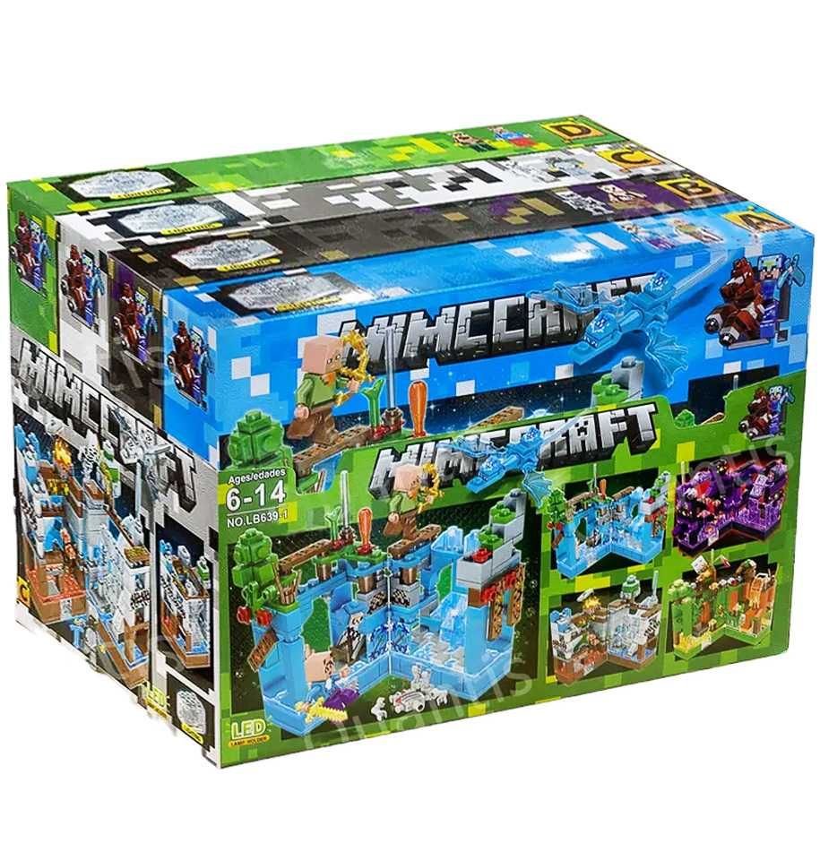 Lego MINECRAFT, Лего Майнкрафт Крепости, 4 вида, светящиеся блоки