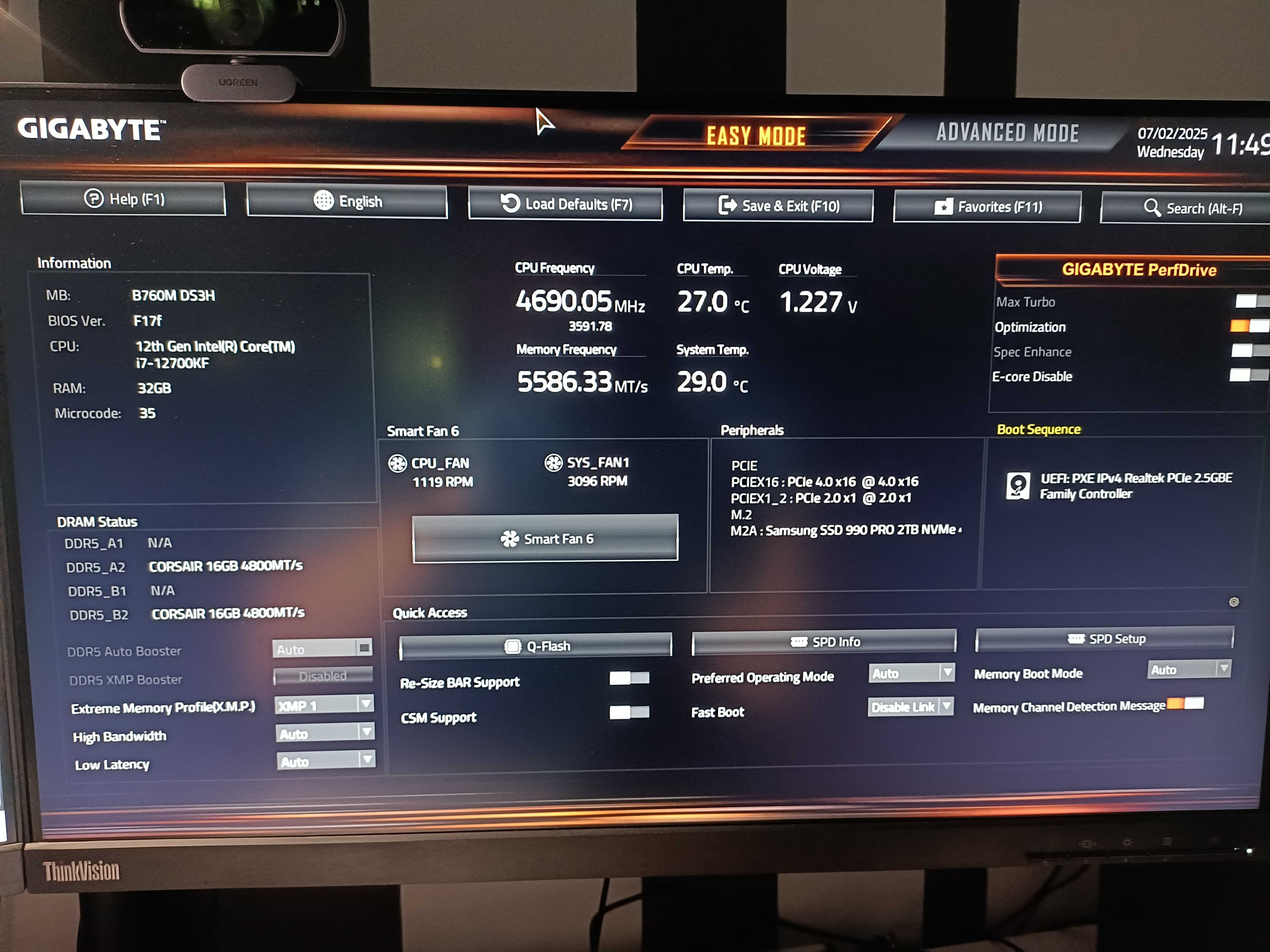 Komputer i7-12700KF, 2TB SSD, 32GB DDR5 RAM, RTX4070 12GB OC