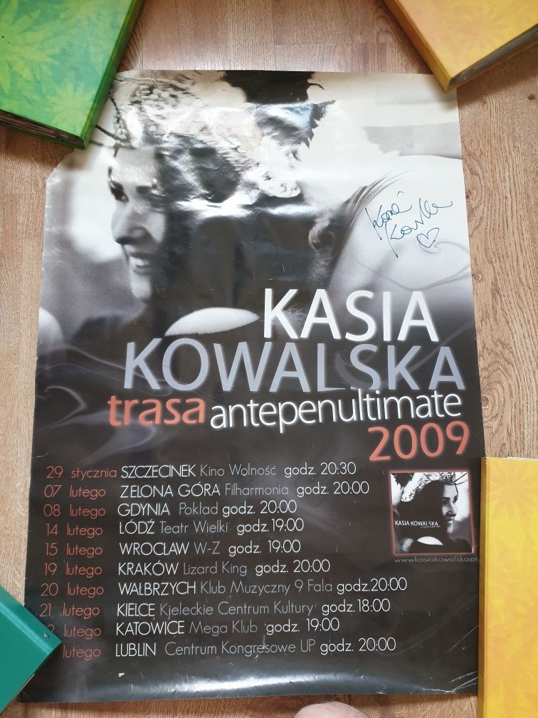 Plakat z koncertu Kasi Kowalskiej z autografem