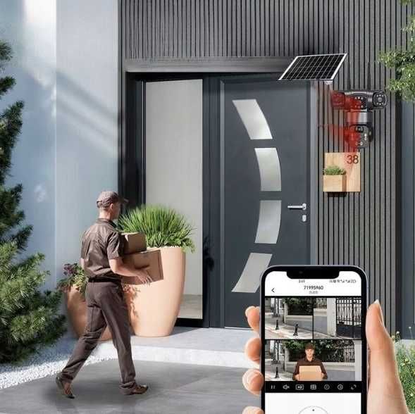 Kamera Zewnętrzna Solarna Dwa Obiektywy Obrotowa Karta Sim 4K - OKAZJA