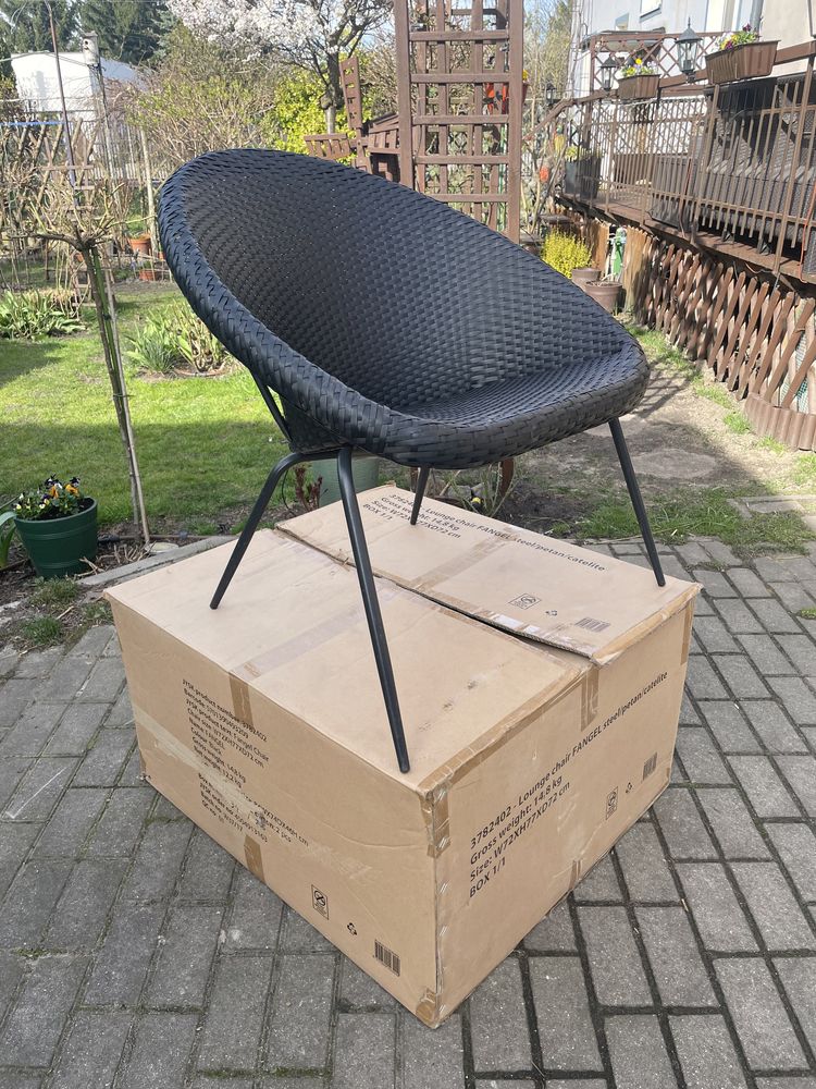 Dwa fotele ogrodowe krzesła FANGEL JYSK rattan technorattan