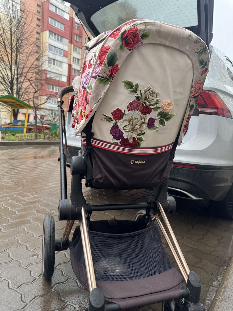 Cybex Priam 4.0 коляска 2 в 1 Blossom Light шасси Rosegold