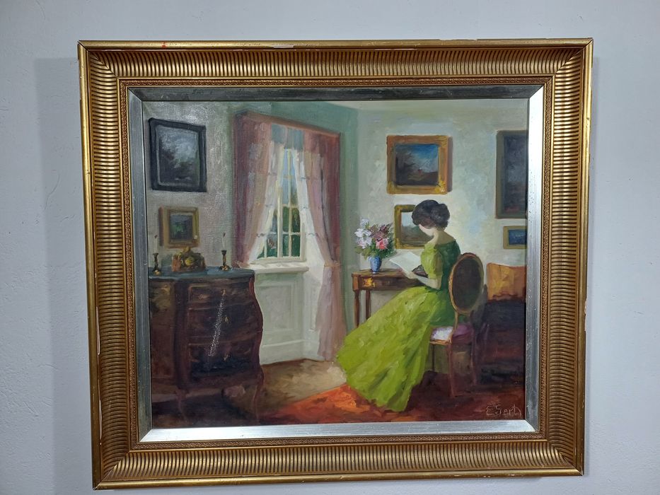 Stary obraz na płótnie Edith Gert .