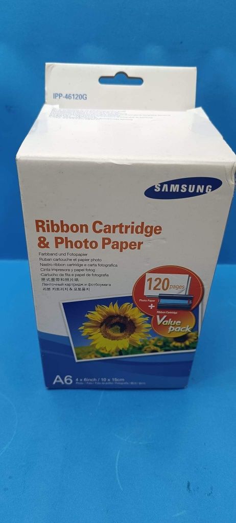 Cartucho de fita e papel de fotografia Samsung (NOVO e SELADO), com 12