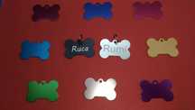 Chapa de identificação personalizada para cães (Frente e verso)