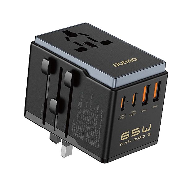 Adapter podróżny Dudao A65Pro 65W EU / US / JP / AUS / UK 2x USB-C 2x