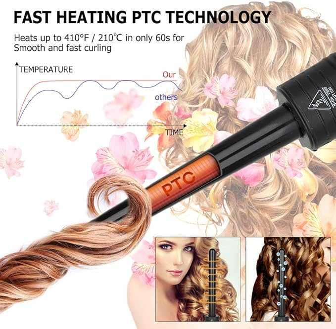 Culwad Curling Iron 3-w-1 zestaw lokówek do włosów ceramicznych