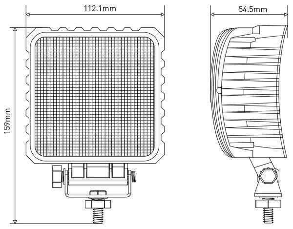 Lampa robocza LED, kwadratowa światło rozproszone 16 LED